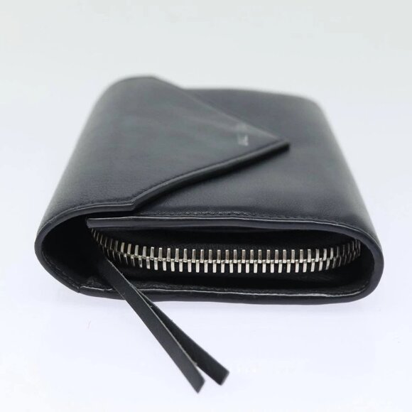 BALENCIAGA Paper Manny Long Wallet Leather Black Silver - Picture 4 of 15